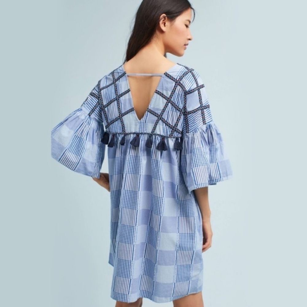 Anthropologie Maeve Tatum Tunic Dress Blue Small - Picture 9 of 11